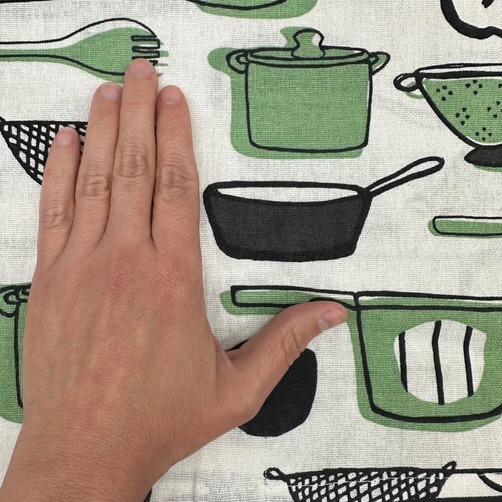 Kitschy Kitchen Dish Towels Green Black White Hanging Loop IKEA Rinnig Cotton - Picture 6 of 8